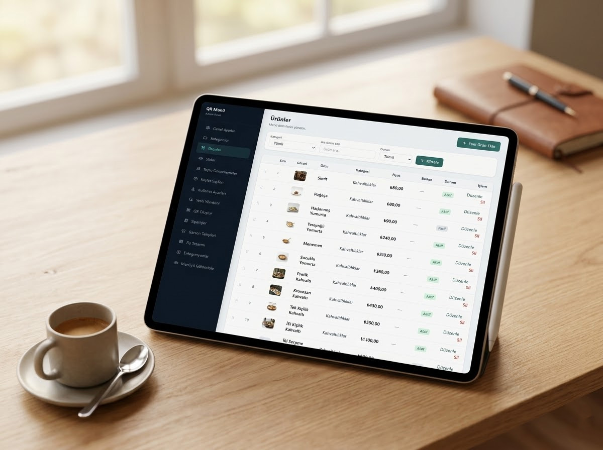 Barcode Cafe QR Menü Yönetim Sistemi
